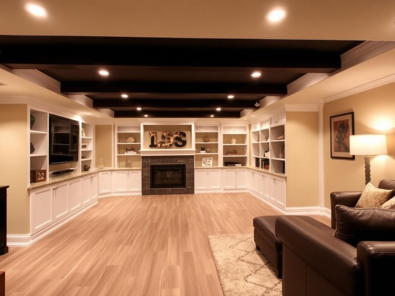 Basement renovation with family room in a North York Toronto home